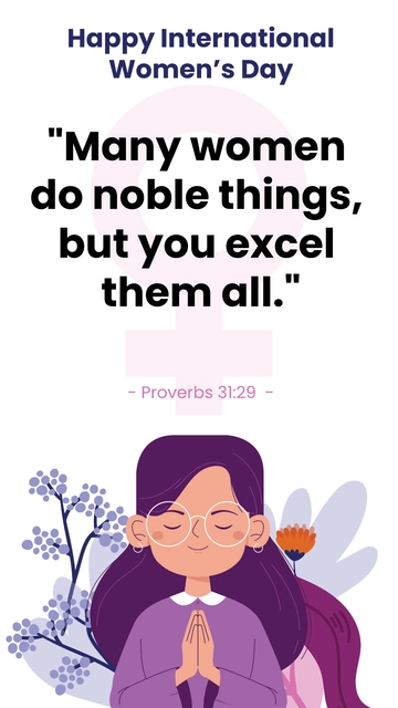 Free International Women's Day Christian Quotes Template to Edit Online