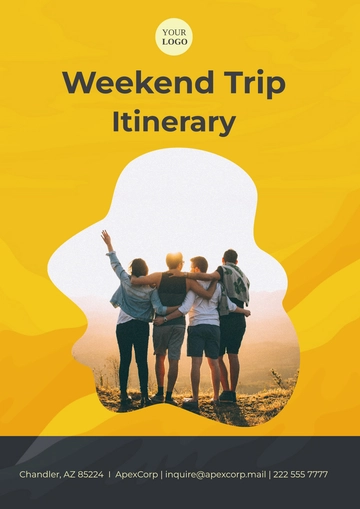 Free Weekend Trip Itinerary Template to Edit Online