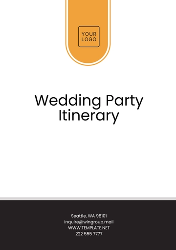 Free Wedding Party Itinerary Template to Edit Online