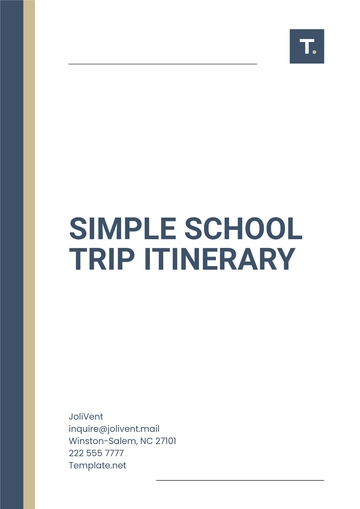 Free Simple School Trip Itinerary Template to Edit Online