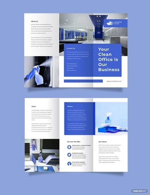 Office Cleaning Service Tri-Fold Brochure Template