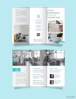 Office Interior Tri-Fold Brochure Template
