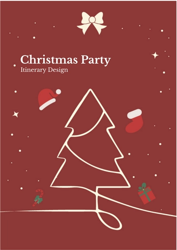Free Christmas Party Itinerary Design  Template to Edit Online