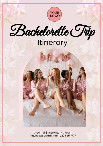 Free Bachelorette Trip Itinerary Template to Edit Online