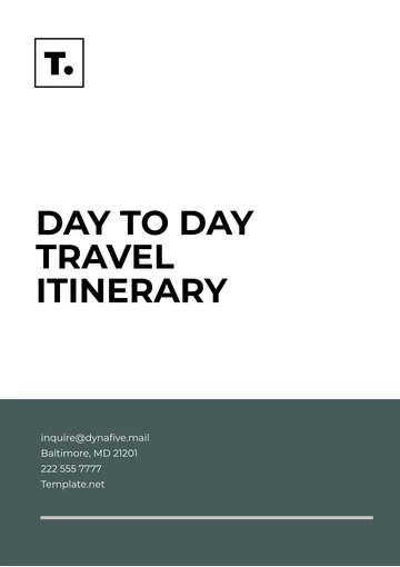 Free Day To Day Travel Itinerary Template to Edit Online