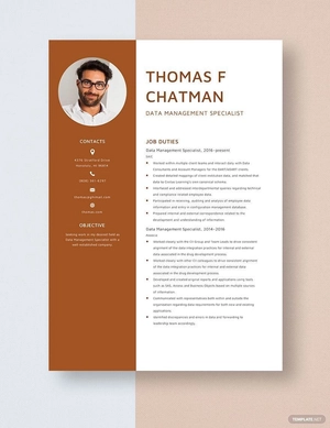 Data Management Specialist Resume