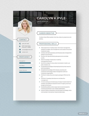 Data Officer Resume