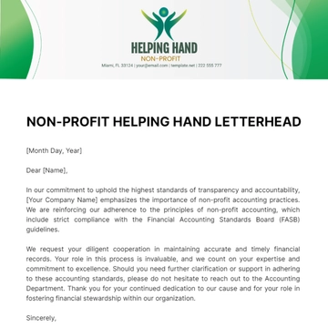 Free Non-Profit Helping Hand Letterhead Template to Edit Online