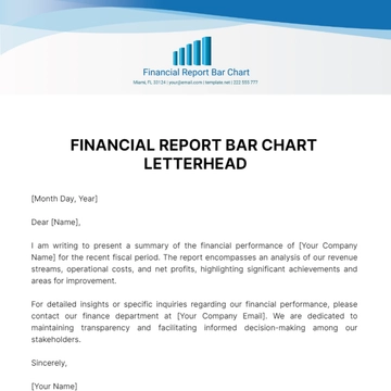 Free Financial Report Bar Chart Letterhead Template to Edit Online