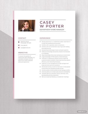 Department Store Manager Resume