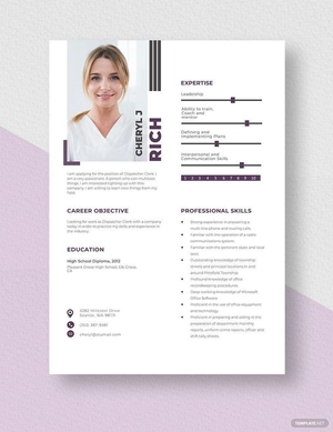 Dispatcher Clerk Resume