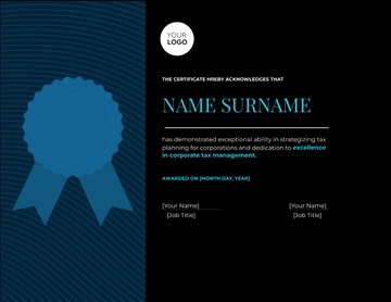 Free Corporate Tax Planning Expert Certificate Template to Edit Online | Template.net