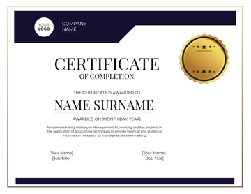 Free Management Accounting Mastery Certificate Template to Edit Online