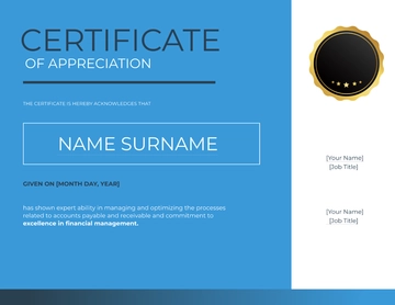Free Accounts Payable/Receivable Management Certificate Template to Edit Online