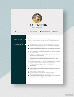 Field Producer Resume