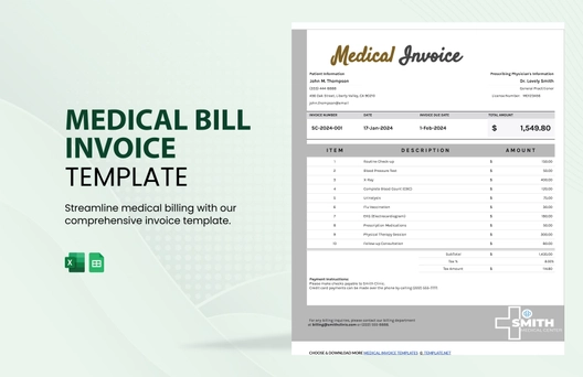 Medical Bill Invoice Template