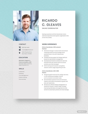 Online Coordinator Resume