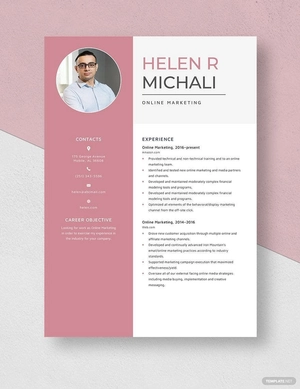 Online Marketing Resume