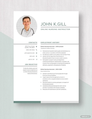 Online Nursing Instructor Resume