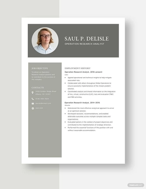 Operation Research Analyst Resume