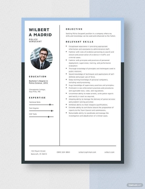 Police Sergeant Resume