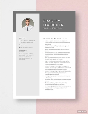 Policy Coordinator Resume