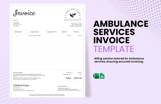 Ambulance Services Invoice Template