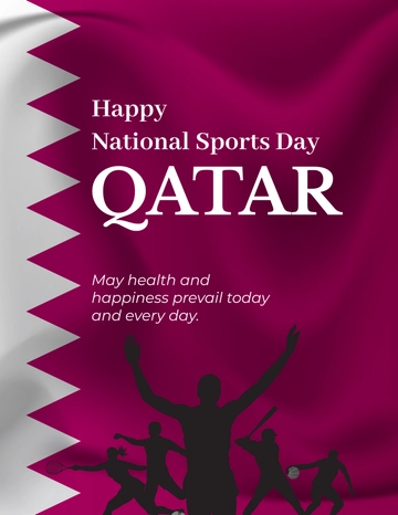 Free Qatar National Sports Day Flyer Template to Edit Online