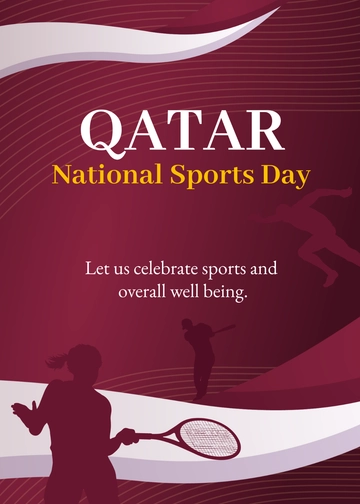Free Qatar National Sports Day Invitation Card Template to Edit Online
