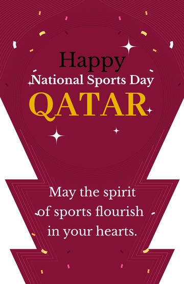 Free Qatar National Sports Day Poster Template to Edit Online