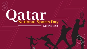 Free Qatar National Sports Day Youtube Thumbnail Template to Edit Online