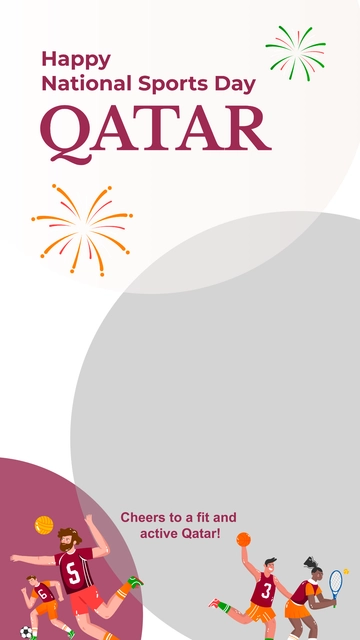 Free Qatar National Sports Day Snapchat Geofilter Template to Edit Online