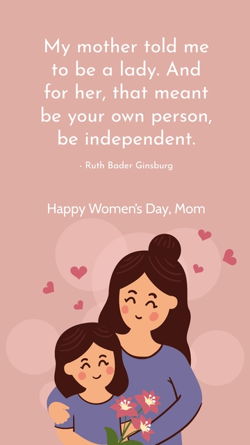 Free Happy International Women's Day for Mom Template to Edit Online