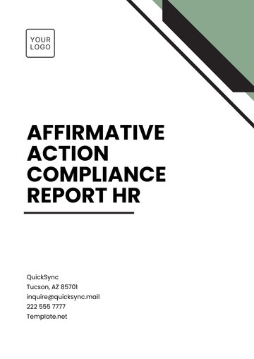 Free Affirmative Action Compliance Report HR Template to Edit Online