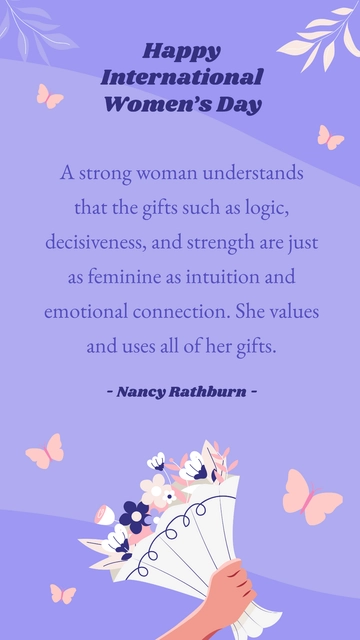 Free Happy International Women's Day Beautiful Quotes Template to Edit Online