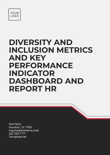 Free Diversity and Inclusion Metrics and Key Performance Indicator Dashboard Report HR Template to Edit Online