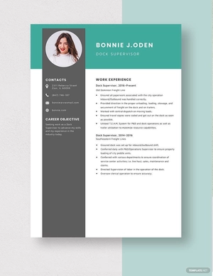 Dock Supervisor Resume