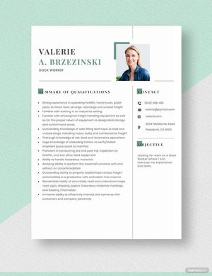 Dock Worker Resume