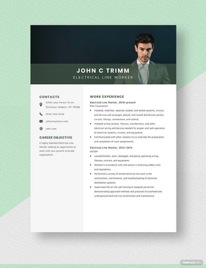 Electrical Line Worker Resume