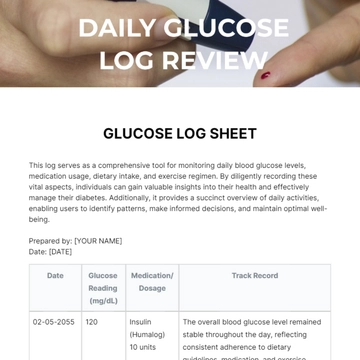 Free Glucose Log Sheet Template to Edit Online