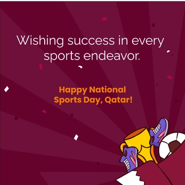 Free Qatar National Sports Day Instagram Post Template to Edit Online