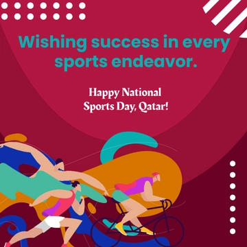Free Qatar National Sports Day LinkedIn Post Template to Edit Online