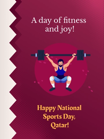 Free Qatar National Sports Day Threads Post Template to Edit Online