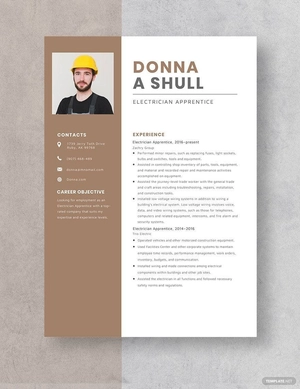 Electrician Apprentice Resume