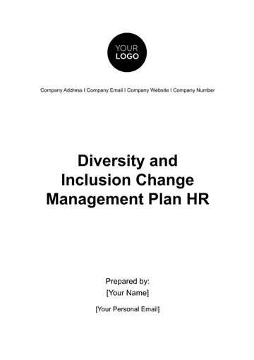 Free Diversity and Inclusion Change Management Plan HR Template to Edit Online