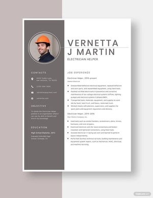 Electrician Helper Resume