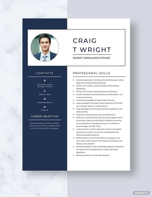 Export Compliance Officer Resume