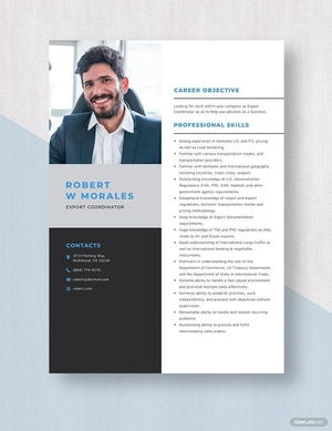 Export Coordinator Resume