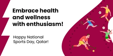 Free Qatar National Sports Day X Post Template to Edit Online