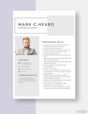 Extension Agent Resume